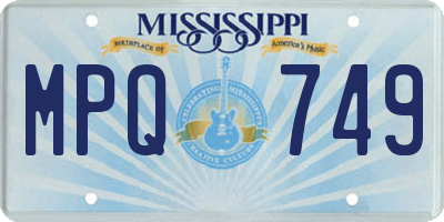 MS license plate MPQ749