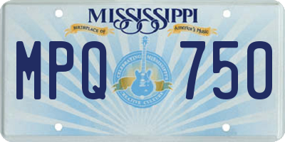 MS license plate MPQ750