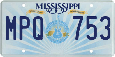 MS license plate MPQ753