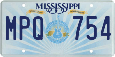 MS license plate MPQ754