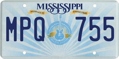 MS license plate MPQ755