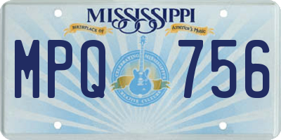 MS license plate MPQ756