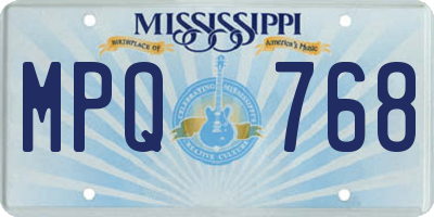 MS license plate MPQ768