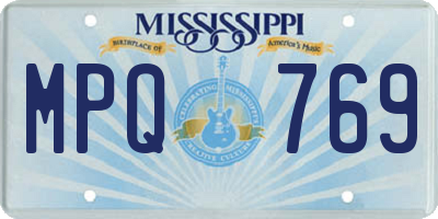 MS license plate MPQ769