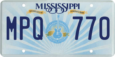 MS license plate MPQ770