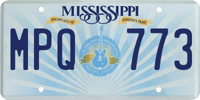 MS license plate MPQ773
