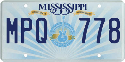 MS license plate MPQ778