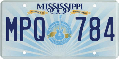 MS license plate MPQ784