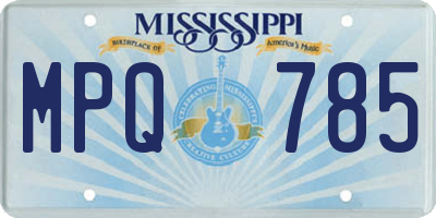 MS license plate MPQ785
