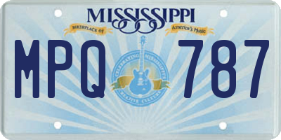 MS license plate MPQ787