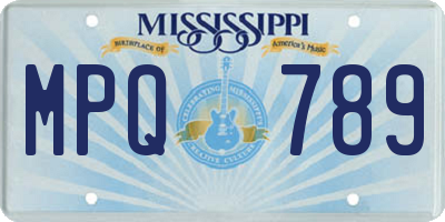 MS license plate MPQ789