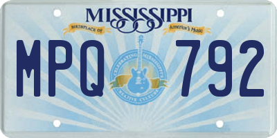 MS license plate MPQ792