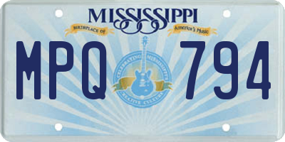 MS license plate MPQ794