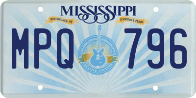 MS license plate MPQ796
