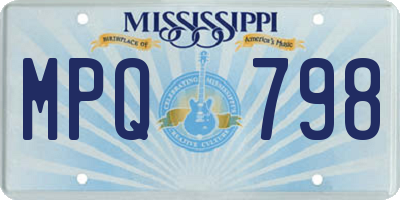 MS license plate MPQ798