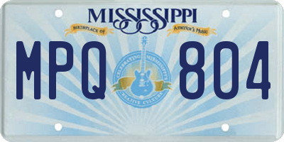 MS license plate MPQ804