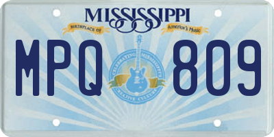 MS license plate MPQ809