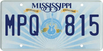 MS license plate MPQ815