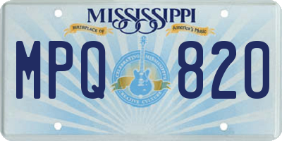 MS license plate MPQ820