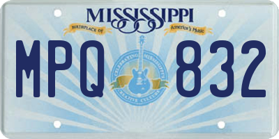 MS license plate MPQ832