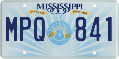 MS license plate MPQ841