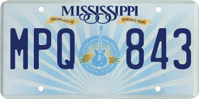 MS license plate MPQ843