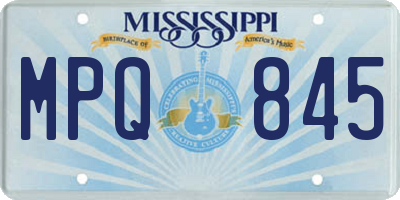 MS license plate MPQ845