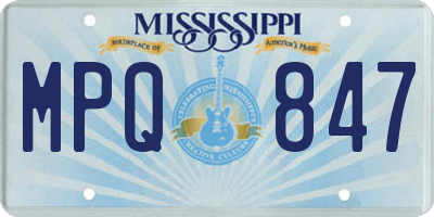 MS license plate MPQ847