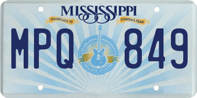 MS license plate MPQ849