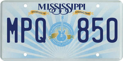 MS license plate MPQ850