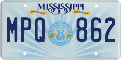 MS license plate MPQ862