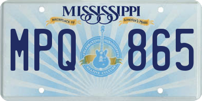MS license plate MPQ865