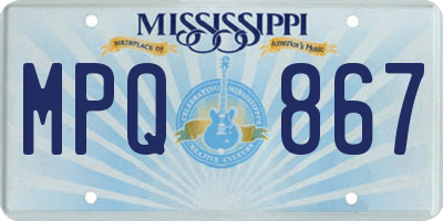 MS license plate MPQ867
