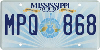 MS license plate MPQ868