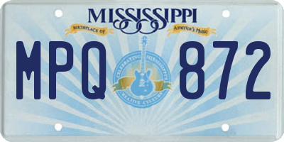 MS license plate MPQ872