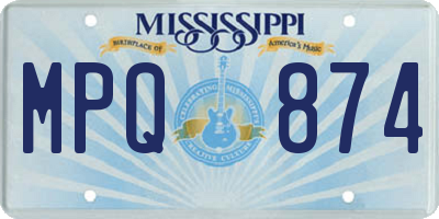 MS license plate MPQ874
