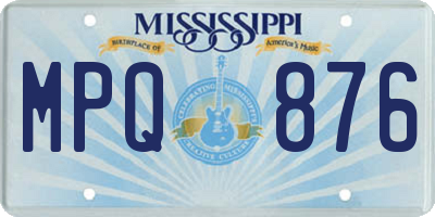 MS license plate MPQ876