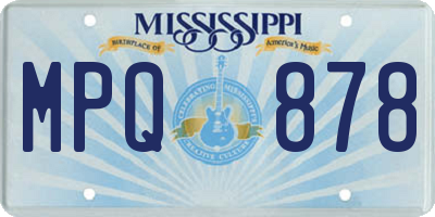 MS license plate MPQ878