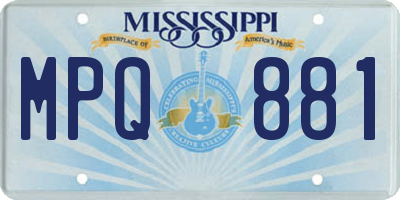 MS license plate MPQ881