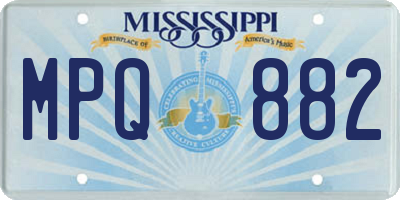 MS license plate MPQ882