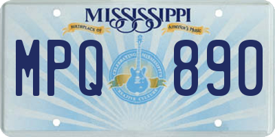 MS license plate MPQ890