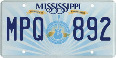MS license plate MPQ892