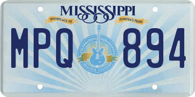 MS license plate MPQ894