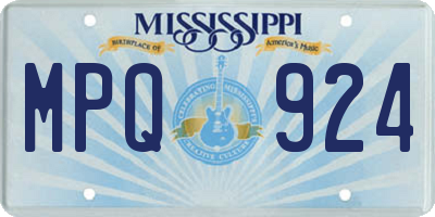 MS license plate MPQ924
