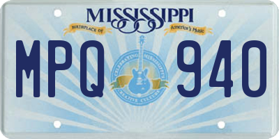 MS license plate MPQ940