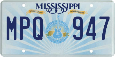 MS license plate MPQ947