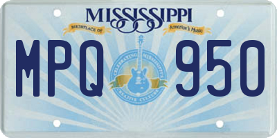 MS license plate MPQ950