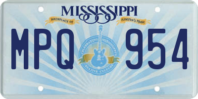 MS license plate MPQ954