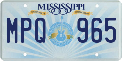 MS license plate MPQ965