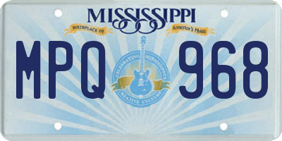 MS license plate MPQ968